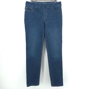 Chico's Womens Jeggings Pull On 1.5R (US 10R) Dark Wash Blue Slim Stretch Denim